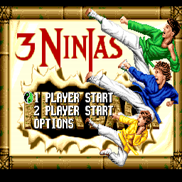 3 Ninjas Kick Back (U) Title Screen